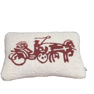 Chandler 4 Corners Carriage Horse Decorative Pillow 8x24 Wool Cream Rust